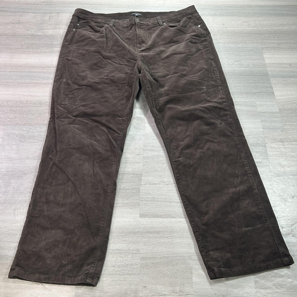 Eileen Fisher Pants Womens XL Brown Corduroy Relaxed Stretch Cotton 38x27